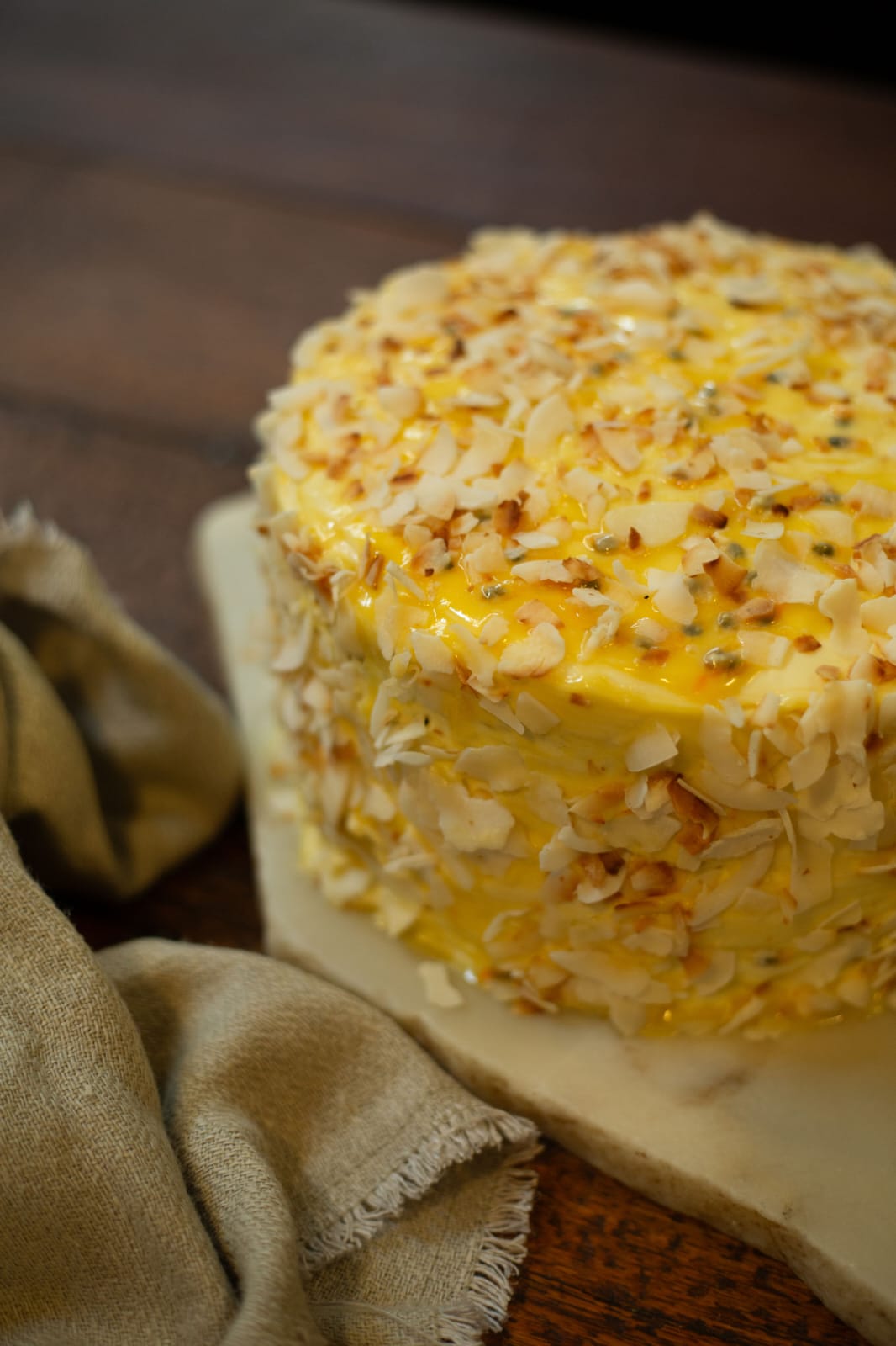 Coconut Cake with Passionfruit Curd
