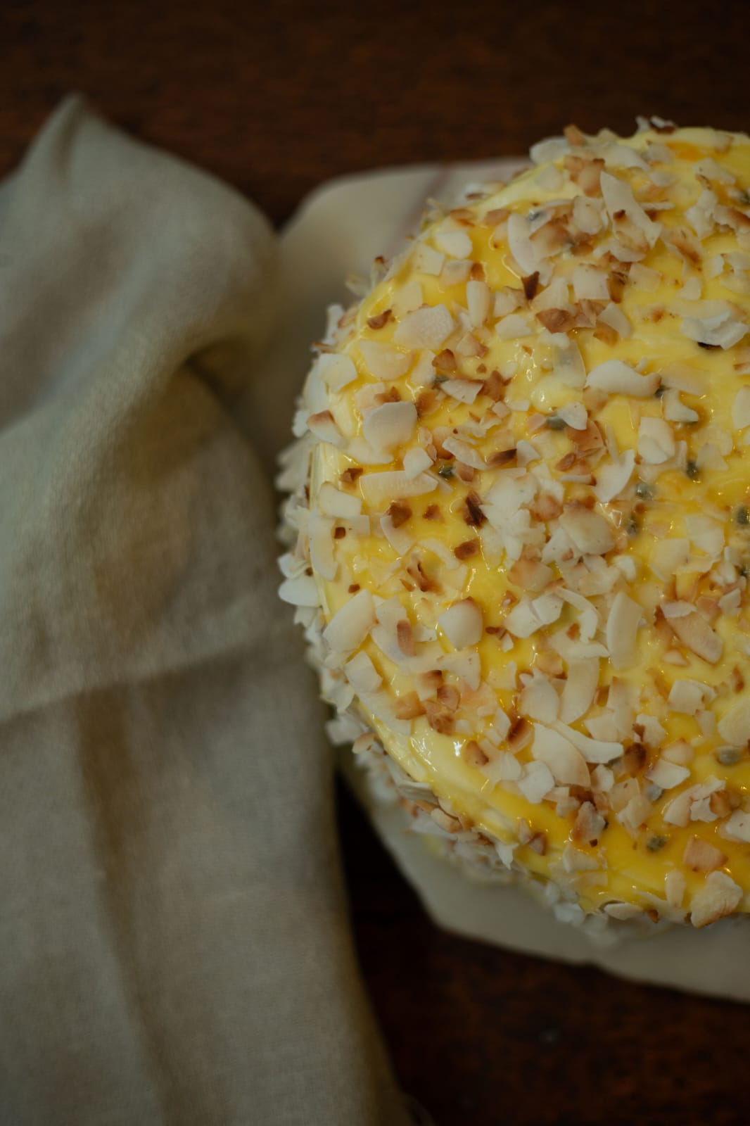 Coconut Cake with Passionfruit Curd