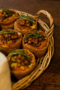 6 x Chickpea, Dhal + Butternut Tartlets