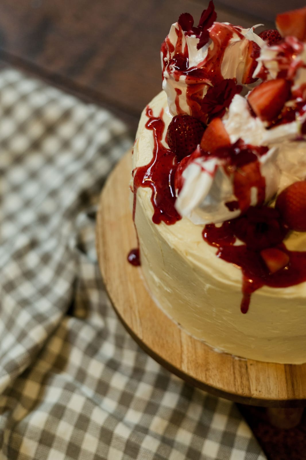 Strawberry + White Chocolate Cake