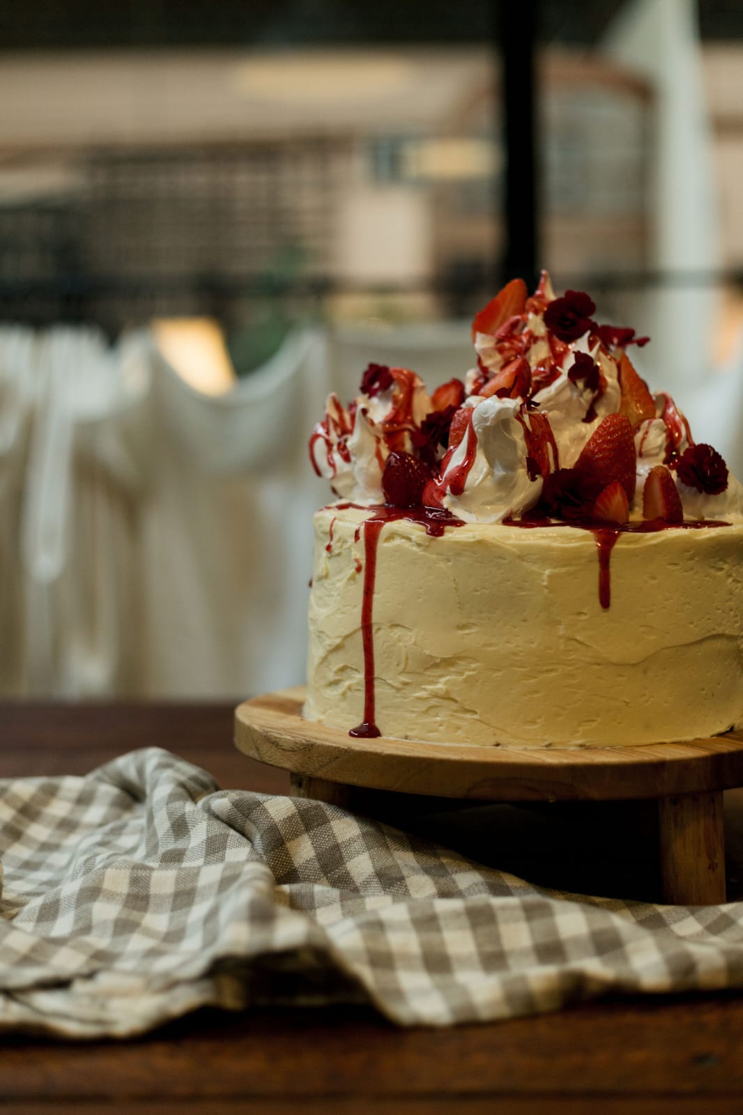 Strawberry + White Chocolate Cake