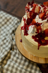 Strawberry + White Chocolate Cake