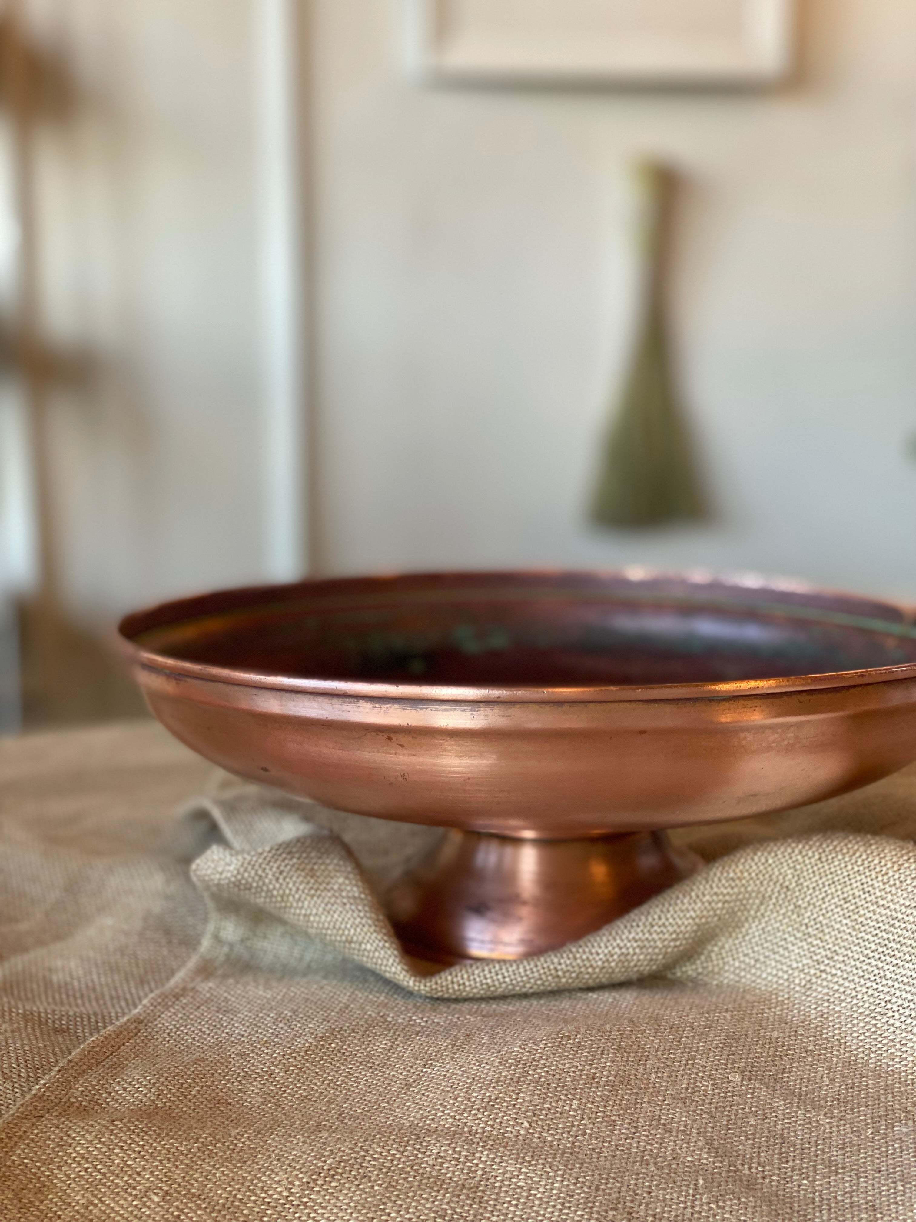 Copper fruit bowl