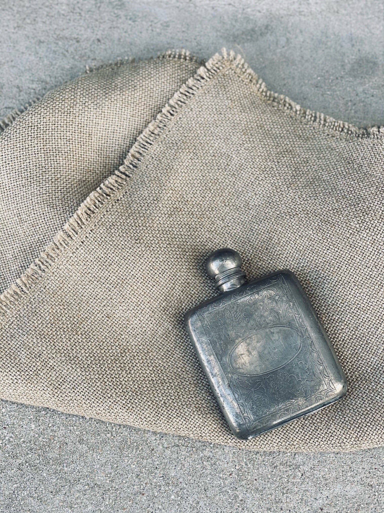 Vintage silver spirit flask